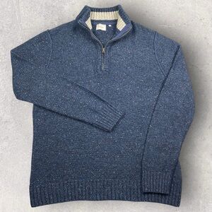 7 Diamonds Navy Quarter Zip Pullover Sweater XL Cotten Blend